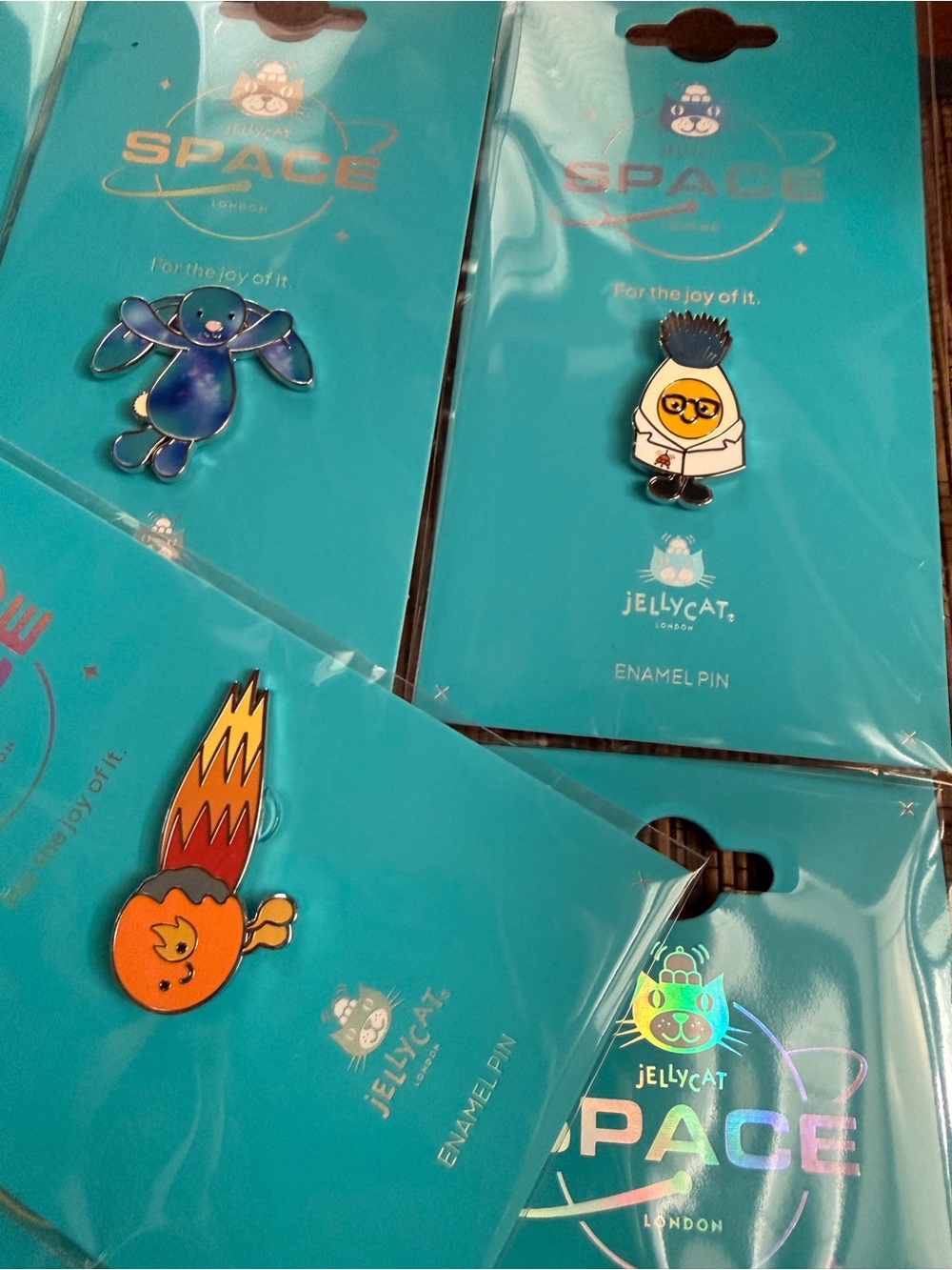 Jellycat Space Pin Lot 7 Badges Brooches Korean Exclusive Bunny Peanut Egg - Picture 6 of 8